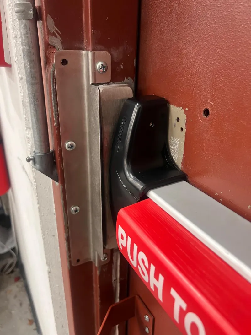 panic bar installation on commercial door in Stuart FL